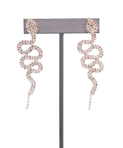 Fashion Rhinestone Snake Stud Earrings ES810010 GOLD